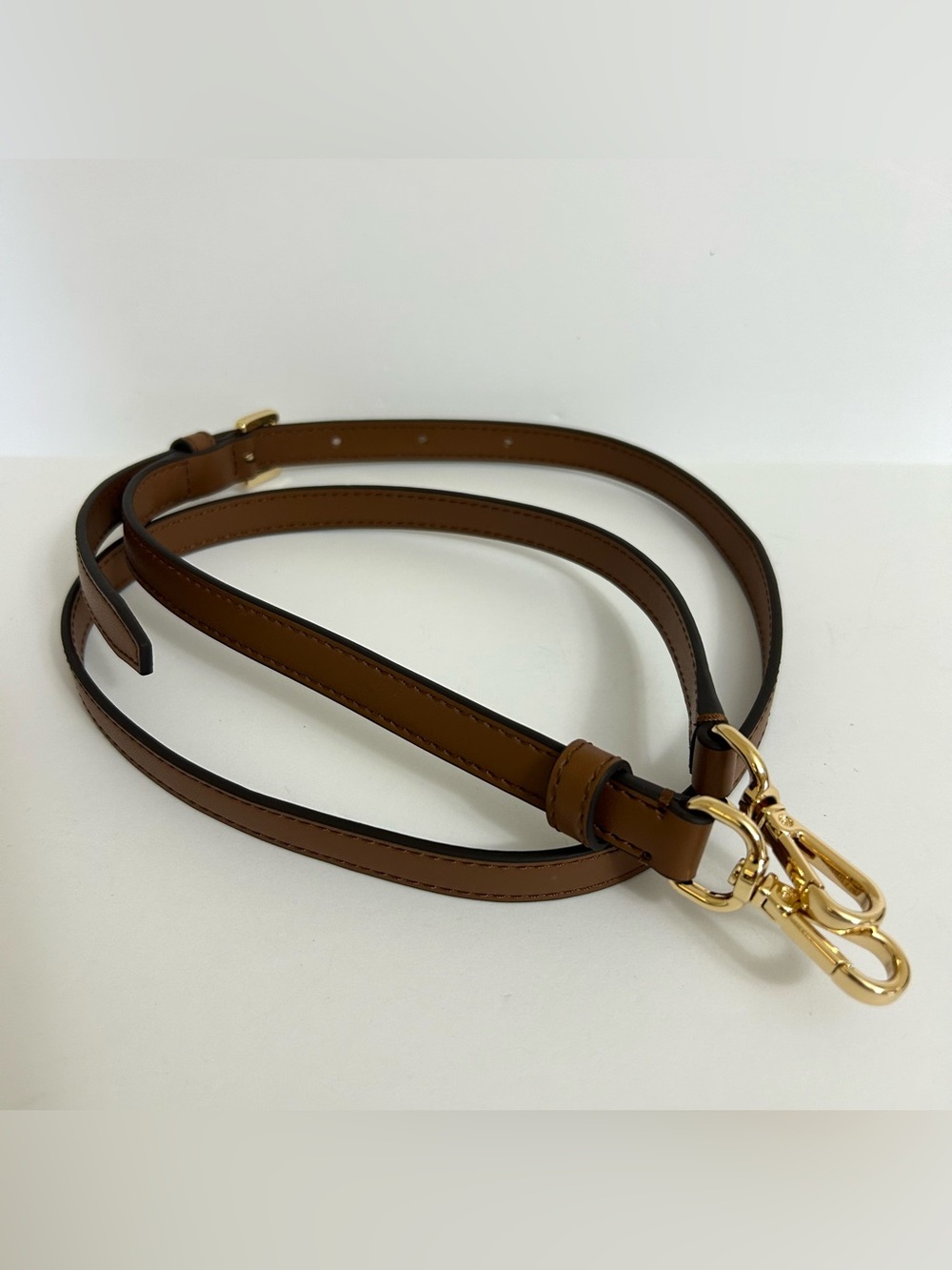 Michael Kors Brown Leather Shoulder Strap with Gold Hardware